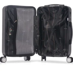 TUCCI 3-Piece Hardside Spinner Carry-On Luggage Set, TSA Checkpoint Friendly (T0280-03PC-CHL)