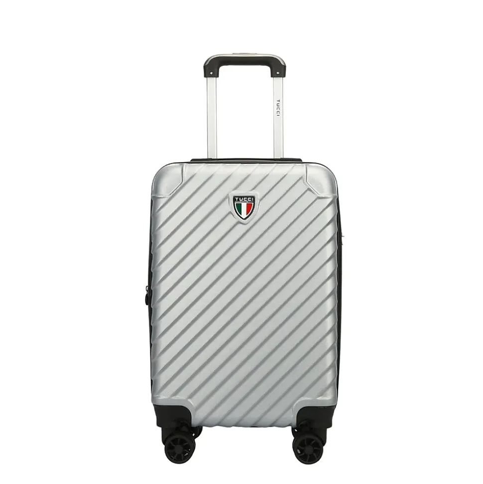 TUCCI 2-Piece Hardside Spinner Carry-On Luggage Set, TSA Checkpoint Friendly (T0293-02PC-SLV)