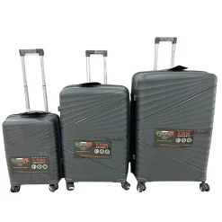 TUCCI 3-Piece Hardside Spinner Carry-On Luggage Set, TSA Checkpoint Friendly (S0582-03PC-DGR)