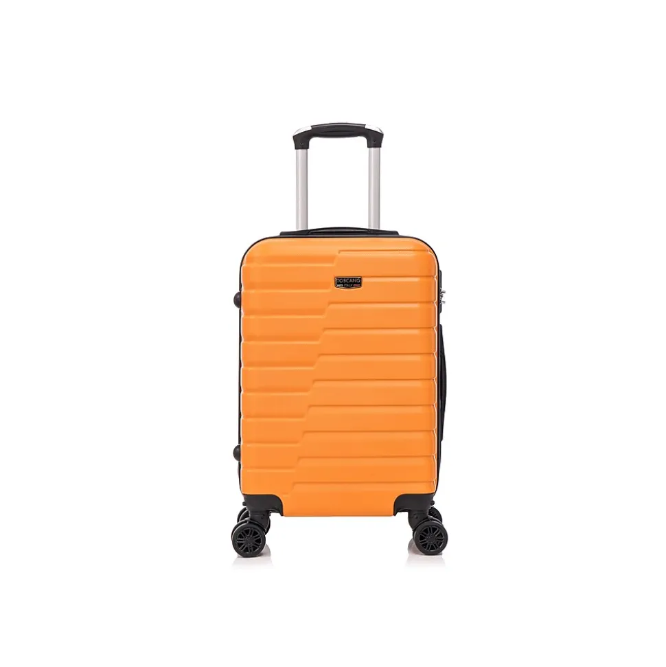 TUCCI 3-Piece Hardside Spinner Carry-On Luggage Set, TSA Checkpoint Friendly, Burnt Orange (S0568-03PC-BRTO)