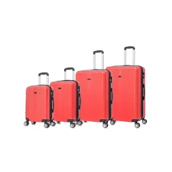 TUCCI 4-Piece Hardside Spinner Carry-On Luggage Set, TSA Checkpoint Friendly (S0536-04-RED)