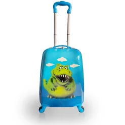 TUCCI RexDino Hardside Carry-On Suitcase, 4-Wheeled Spinner, TSA Checkpoint Friendly, Blue (T0496-RexDino)