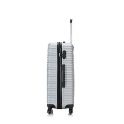 TUCCI VOYAGE Vertice Hardside Spinner Luggage Set, TSA Checkpoint Friendly, Silver (V0001-02PC-SLV)