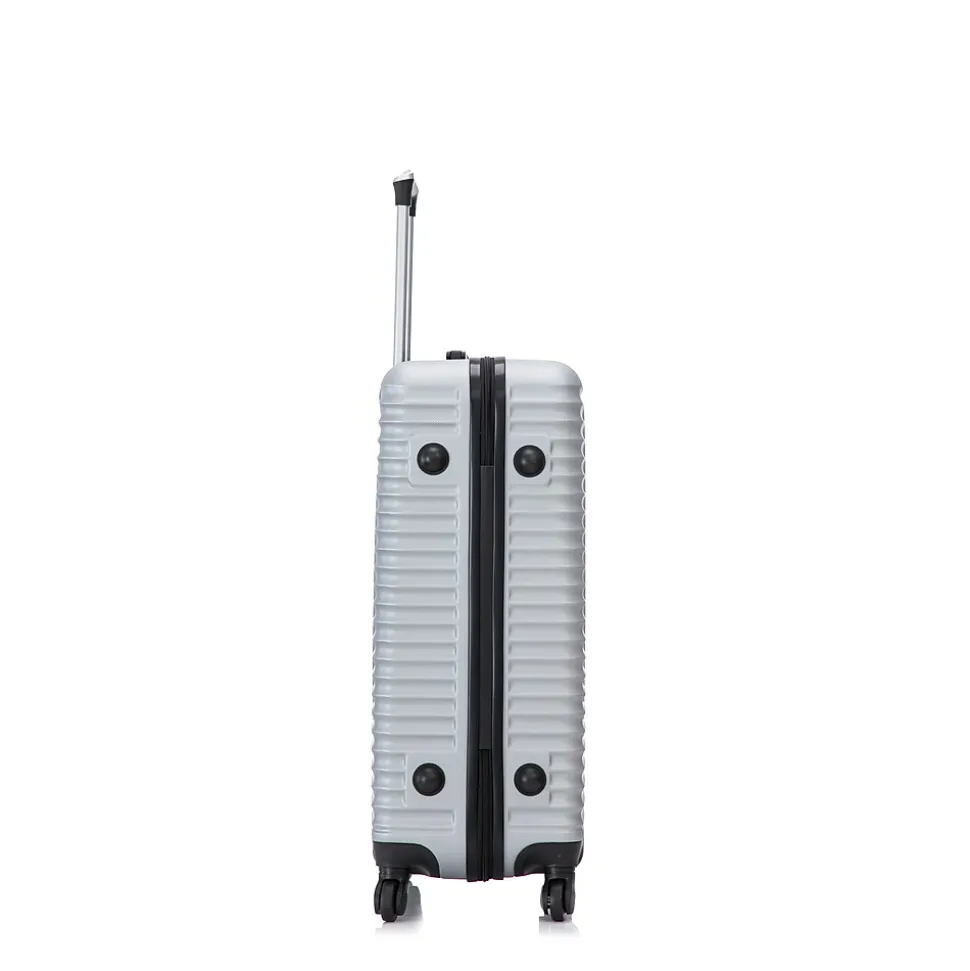 TUCCI VOYAGE Vertice Hardside Spinner Luggage Set, TSA Checkpoint Friendly, Silver (V0001-02PC-SLV)