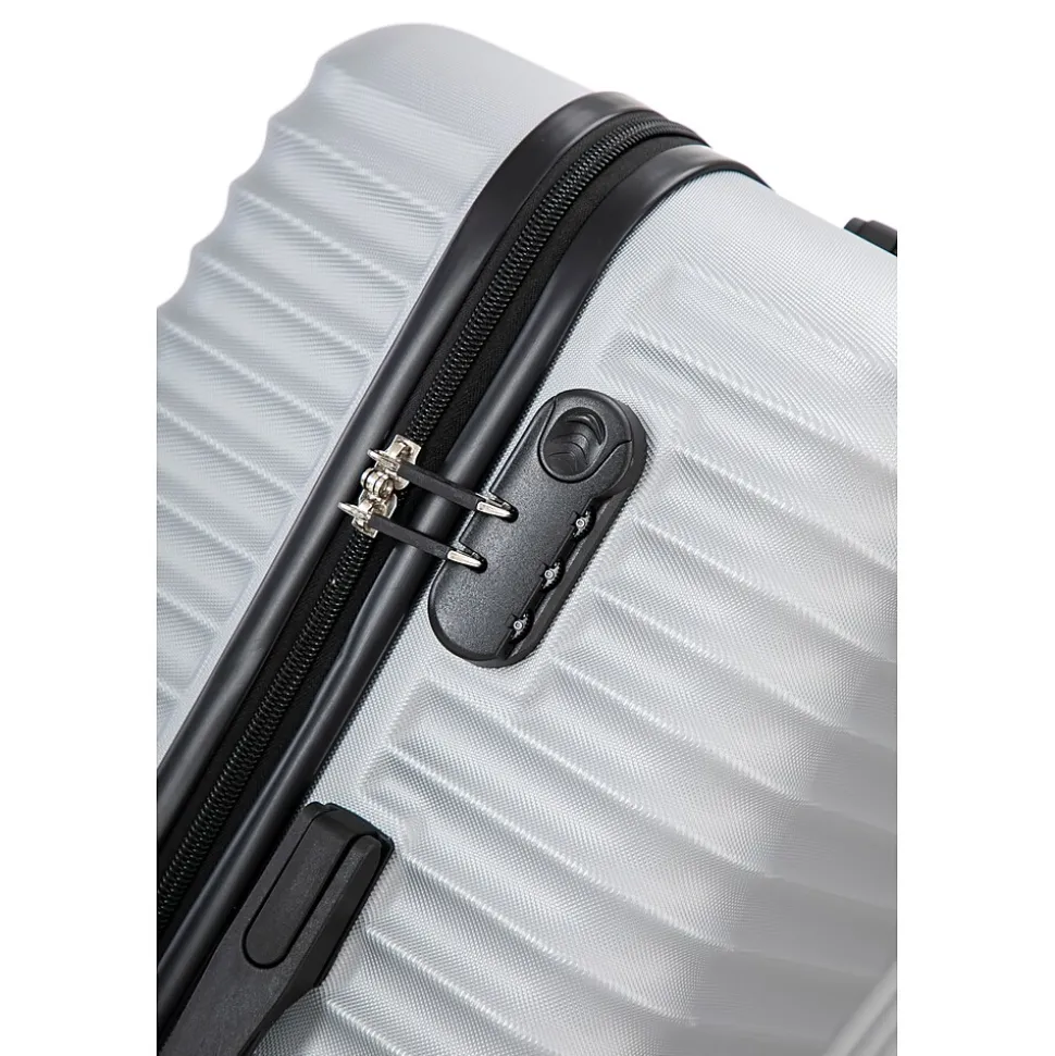 TUCCI VOYAGE Vertice Hardside Spinner Luggage Set, TSA Checkpoint Friendly, Silver (V0001-02PC-SLV)