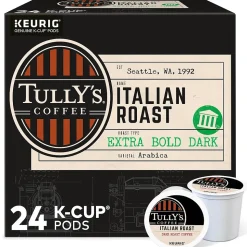 Tully's Italian Roast Coffee, Dark Roast, Keurig® K-Cup® Pods, 24/Box (193019)