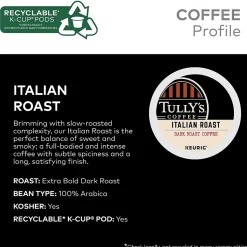 Tully's Italian Roast Coffee, Dark Roast, Keurig® K-Cup® Pods, 24/Box (193019)