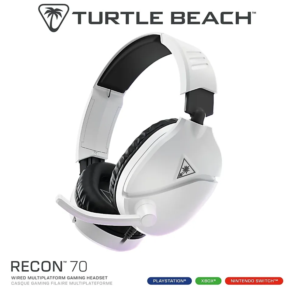 Turtle Beach Recon 70 Gaming Headset for PS5, PS4, Xbox Series X|S, Xbox One, Nintendo Switch and PC, White (TBS-3001-15)