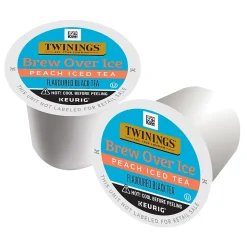Twinings Brew Over Ice Peach Iced Black Tea, Keurig® K-Cup® Pods, 24/Box (F17280)