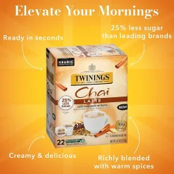 Twinings Chai Latte Black Tea, Keurig® K-Cup® Pods, 22/Box (TNA78919)