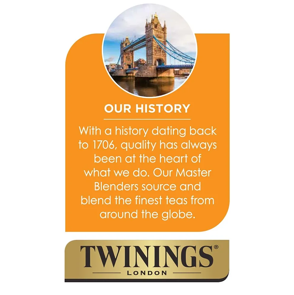 Twinings Cold Brewed Peach Tea Bags, 20/Box (F10055)