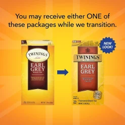 Twinings Earl Grey Tea Bags, 25/Box (TNA51728)