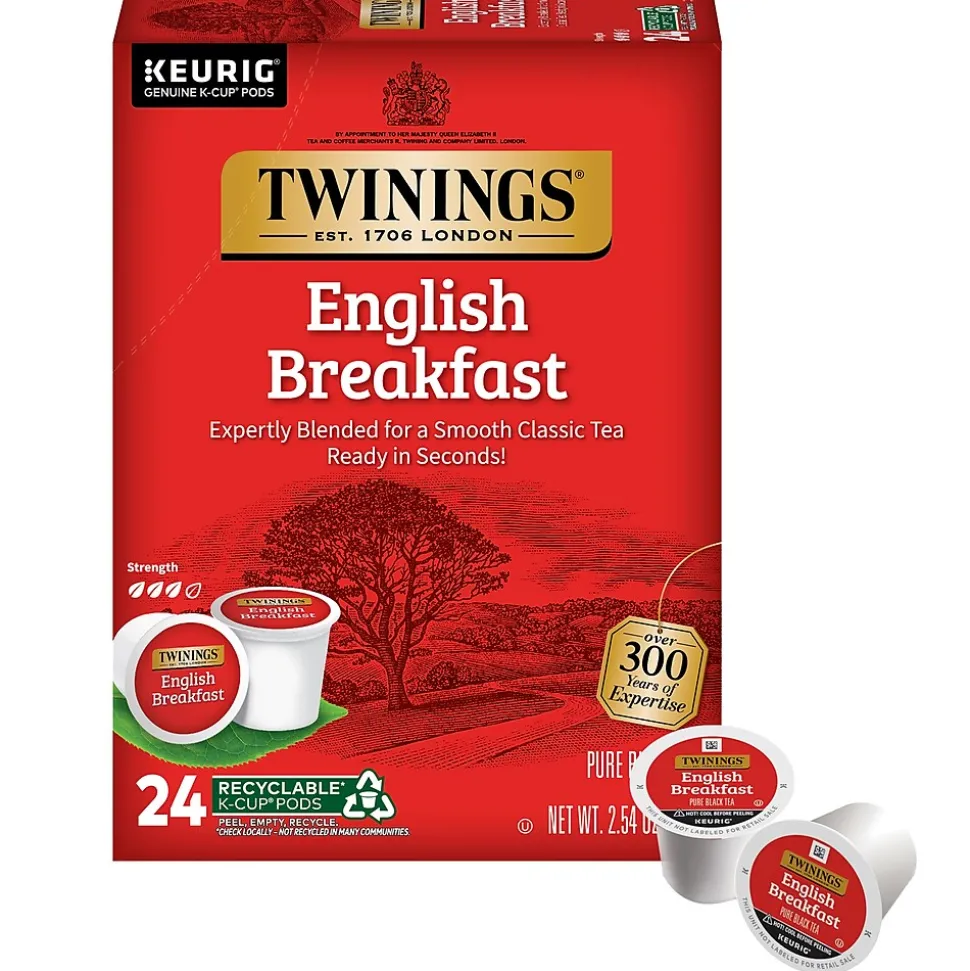 Twinings English Breakfast Black Tea, Keurig® K-Cup® Pods, 24/Box (TNA85780)