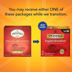 Twinings English Breakfast Black Tea Bags, 50/Box (F05331)