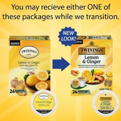 Twinings Lemon & Ginger Herbal Tea, Keurig® K-Cup® Pods, 24/Box (TNA89556)