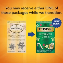 Twinings of London Decaf Peppermint Herbal Tea Bags, 20/Box (F14721)
