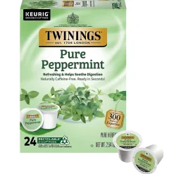 Twinings Pure Peppermint Herbal Tea, Keurig® K-Cup® Pods, 24/Box (TNA85813)