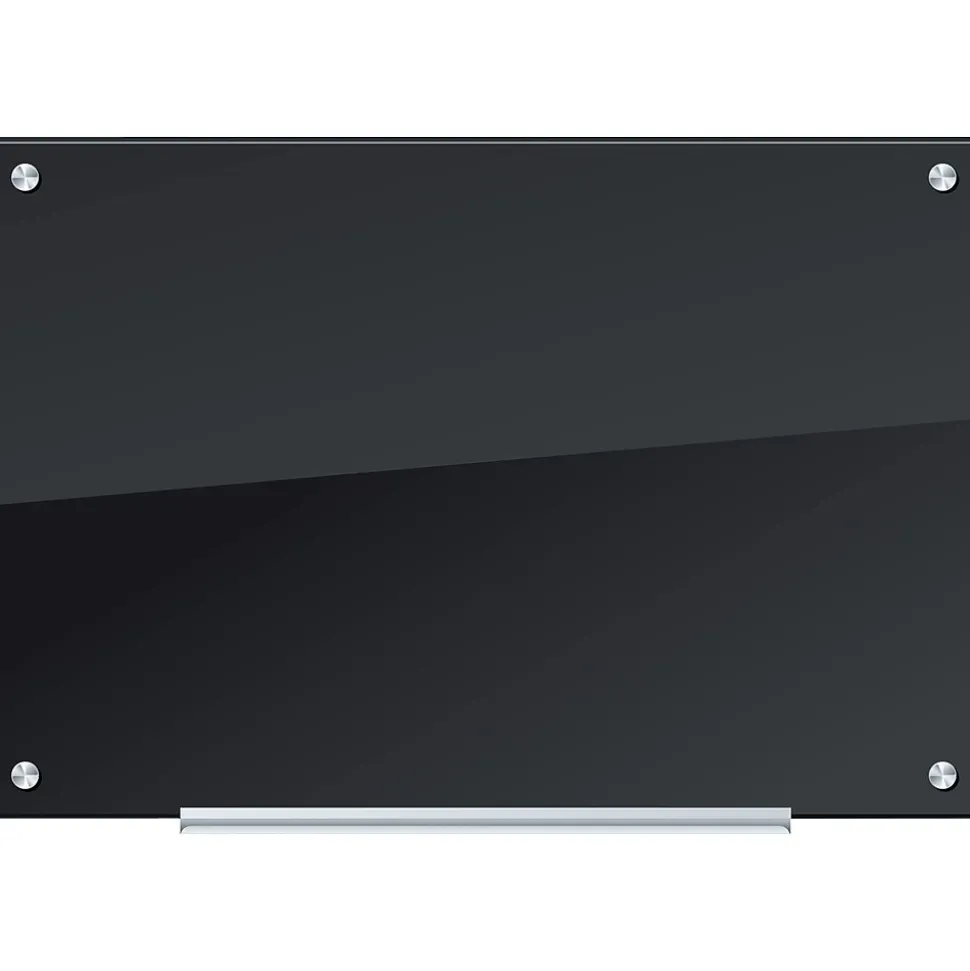 U Brands Black Glass Dry Erase Board, Frameless, 35" x 23" (170U00-01)