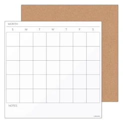 U Brands Cork & Steel Combo Dry-Erase & Bulletin Board, Frameless, 1.17' x 1.17' (3889U00-01)