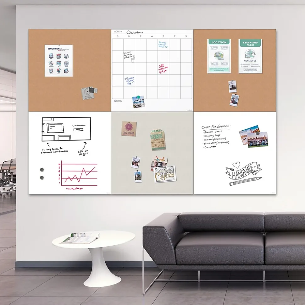 U Brands Cork Bulletin Board, Frameless, 2.5' x 2.5' (4887U00-01)