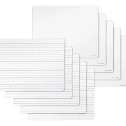 U Brands Double Sided Dry Erase Student Boards, Ruled and Plain, 12" x 9", 10/Pack (483U00-01)