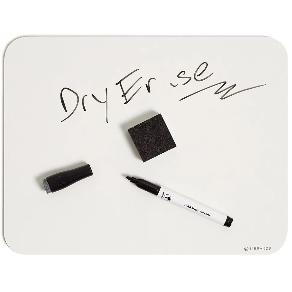 U Brands Dry-Erase Whiteboard, 12" x 9", 6/Pack (3135U00-01)