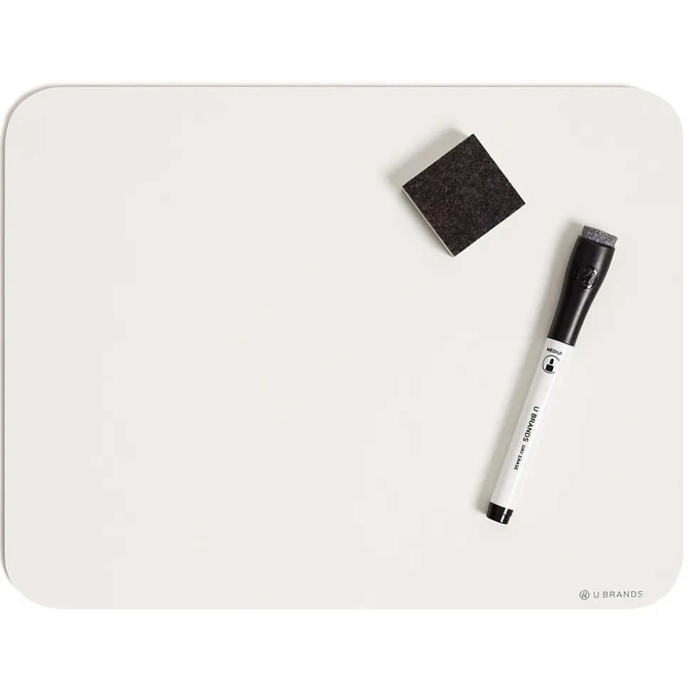 U Brands Dry-Erase Whiteboard, 12" x 9", 6/Pack (3135U00-01)