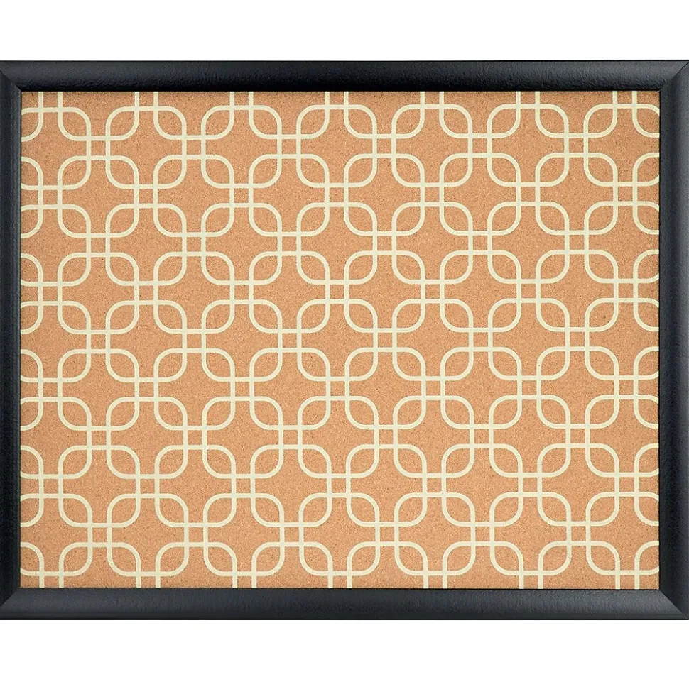 U Brands Fashion Cork Bulletin Board, 20" x 16", Black Frame (305U00-01)