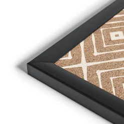 U Brands Fashion Cork Bulletin Board, Black Frame, 16