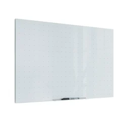 U Brands Floating Glass Ghost Grid Dry Erase Board, Frameless, 3' x 2' (2798U00-01)