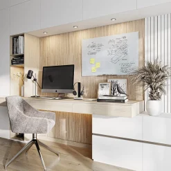 U Brands Floating Glass Ghost Grid Dry Erase Board, Frameless, 3' x 2' (2798U00-01)