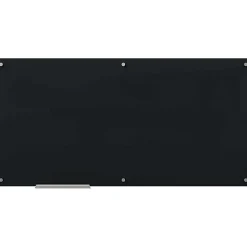 U Brands Glass Dry Erase Board, 70" x 35", Black Surface, Frameless (172U00-01)