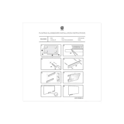 U Brands Glass Dry-Erase Whiteboard, 3' x 2' (3975U00-01)