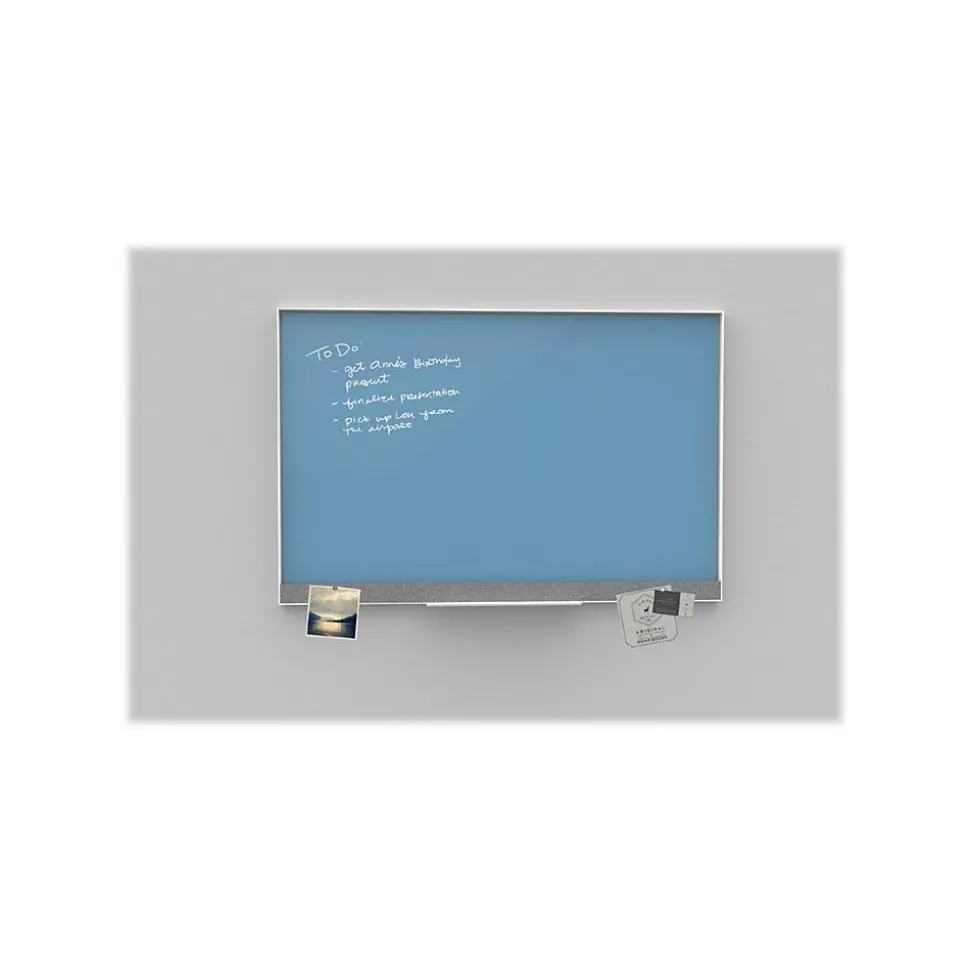 U Brands Glass Dry-Erase Whiteboard, Aluminum Frame, 2' x 1.5' (3193U00-01)