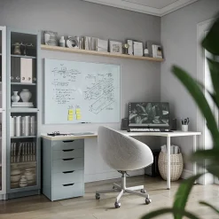 U Brands Glass Dry-Erase Whiteboard, Aluminum Frame, 4' x 3' (2826U00-01)