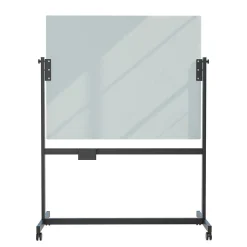 U Brands Glass Mobile Dry-Erase Whiteboard, 4' x 3' (2914U00-01)