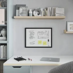 U Brands Magnetic Dry Erase Whiteboard, Black MDF Frame, 23