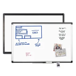 U Brands PINIT Steel Dry-Erase Whiteboard, Aluminum Frame, 3' x 2' (2805U00-01)