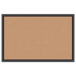 U Brands Self-Healing Cork Bulletin Board, 35" x 23", Black Finish (00301AANNN)