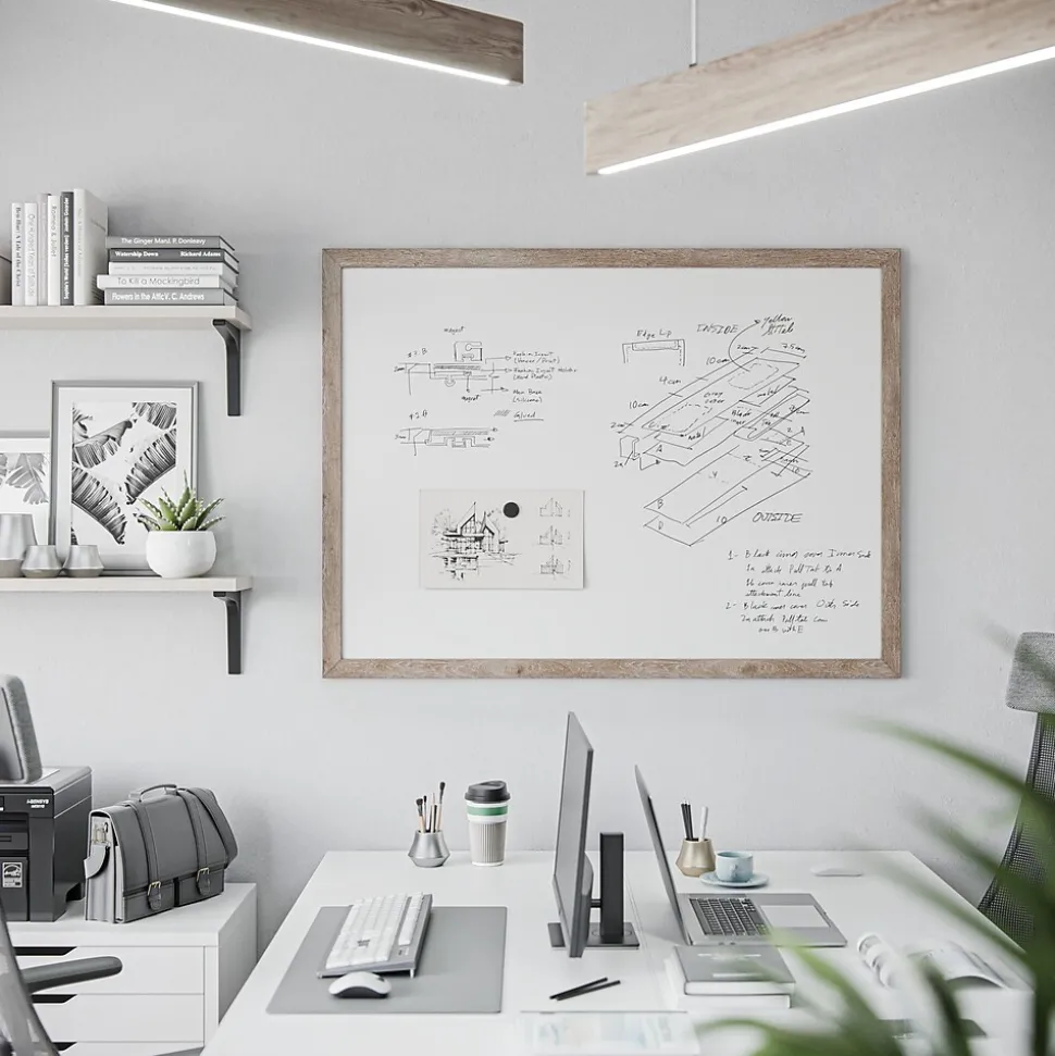 U Brands Steel Dry-Erase Whiteboard, MDF Frame, 3' x 4' (4893U00-01)