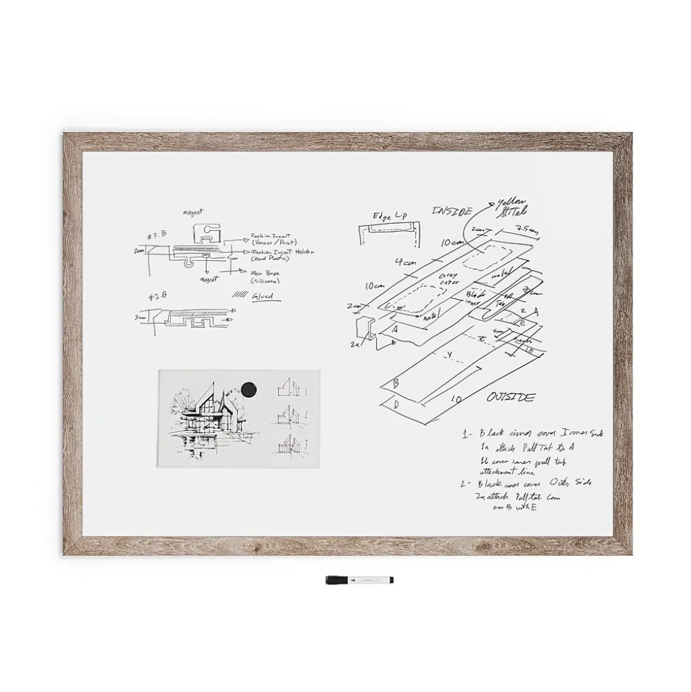 U Brands Steel Dry-Erase Whiteboard, MDF Frame, 3' x 4' (4893U00-01)