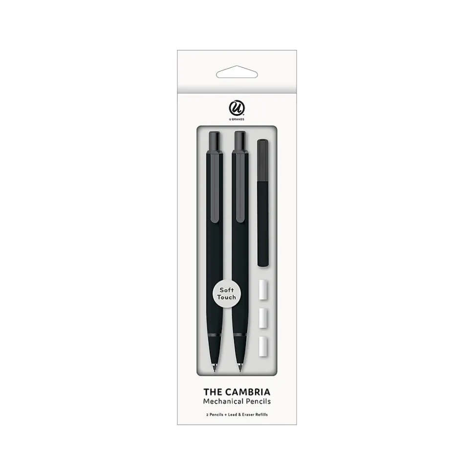 U Brands The Cambria Mechanical Pencil, 0.7mm, #2 Medium Lead, 2/Pack (2410U04-24)
