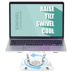 Uncaged Ergonomics 10.2" x 10" Metal Swivel Laptop Stand 2.0, White (SLS-White)