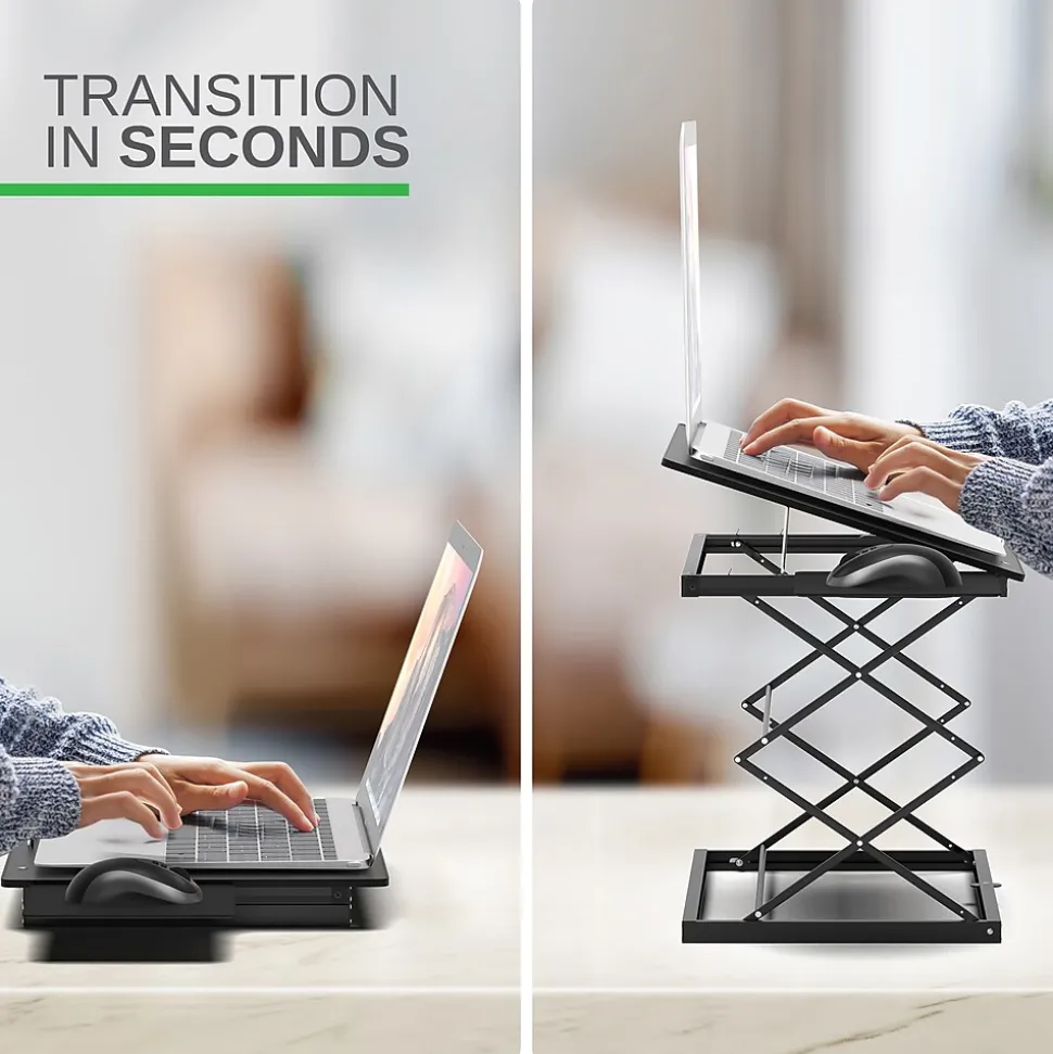 Uncaged Ergonomics CD4 16.25" x 12.25" Metal Laptop Stand, Black (CD4-b)