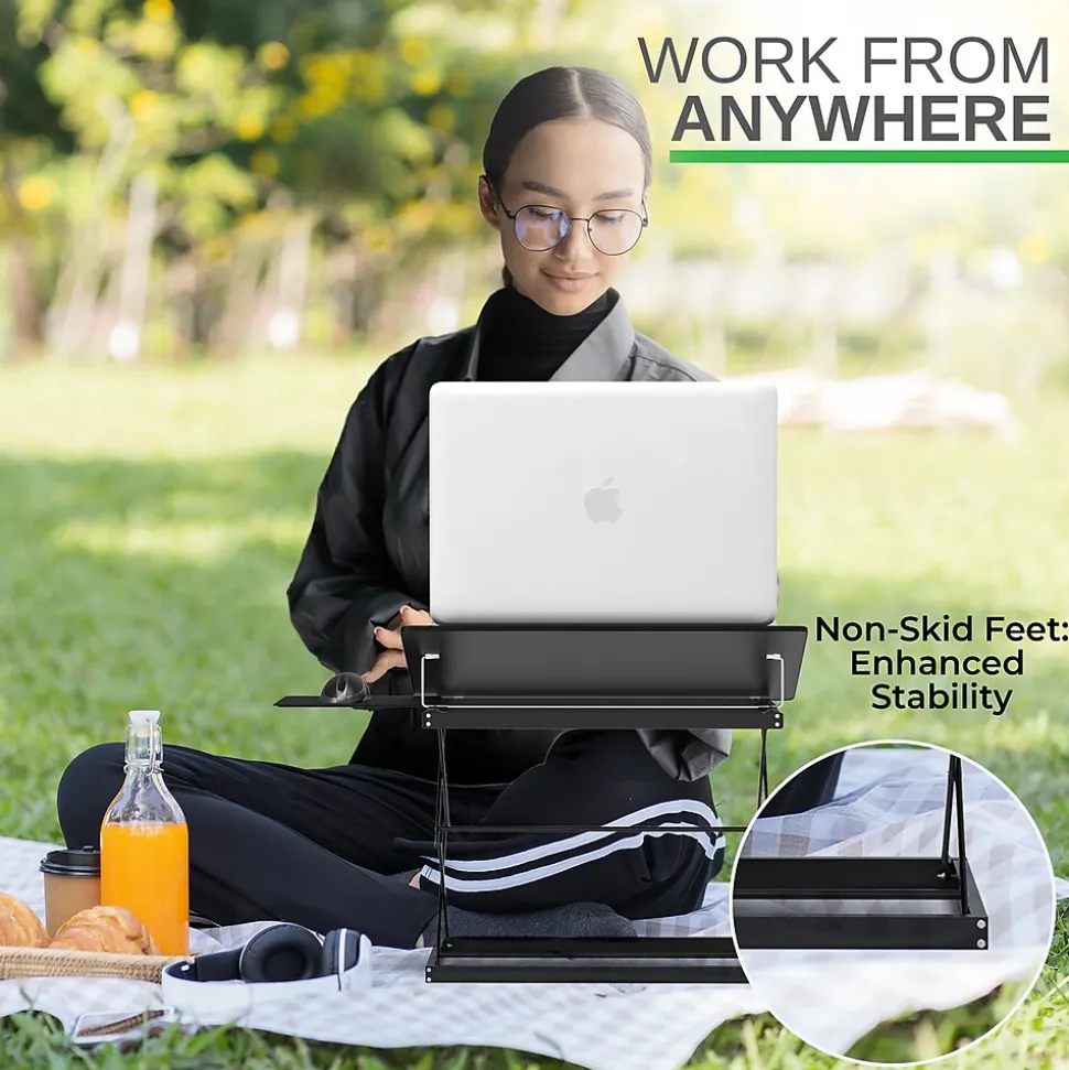 Uncaged Ergonomics CD4 16.25" x 12.25" Metal Laptop Stand, Black (CD4-b)