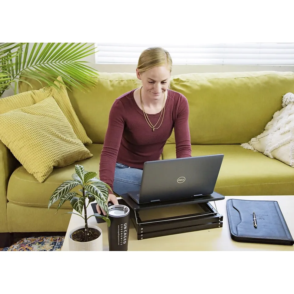 Uncaged Ergonomics CD4 16.25" x 12.25" Metal Laptop Stand, Black (CD4-b)