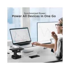 Uncaged Ergonomics Cube 4-Outlet 4-USB Port Surge Protector, 10', Black (WC-10-b)