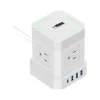 Uncaged Ergonomics Cube 4-Outlet 4-USB Port Surge Protector, 10', White (WC-10-w)
