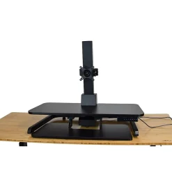 Uncaged Ergonomics Electric Standing Desk Conversion Powered Sit to Stand Converter, Black (ESDC-b)