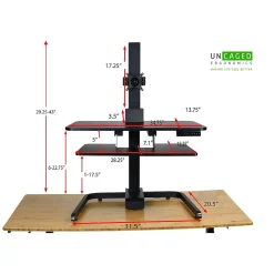 Uncaged Ergonomics Electric Standing Desk Conversion Powered Sit to Stand Converter, Black (ESDC-b)